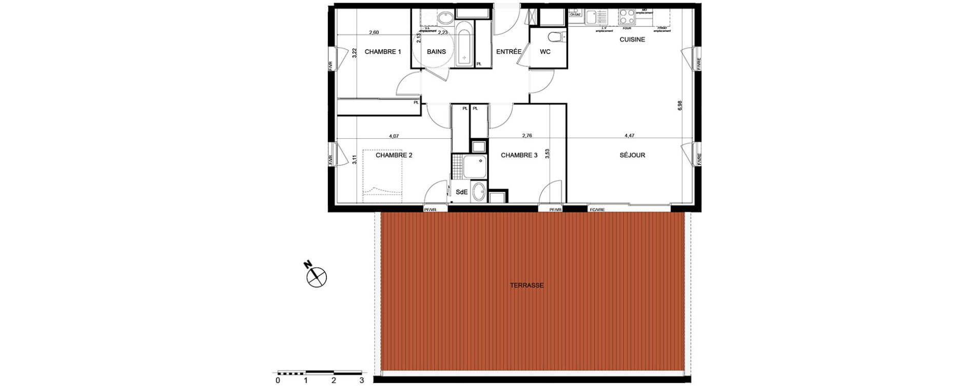 Appartement T4 de 84,45 m2 &agrave; Cugnaux Centre