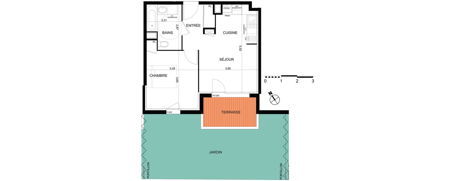 Appartement T2 de 40,00 m2 &agrave; Cugnaux Centre