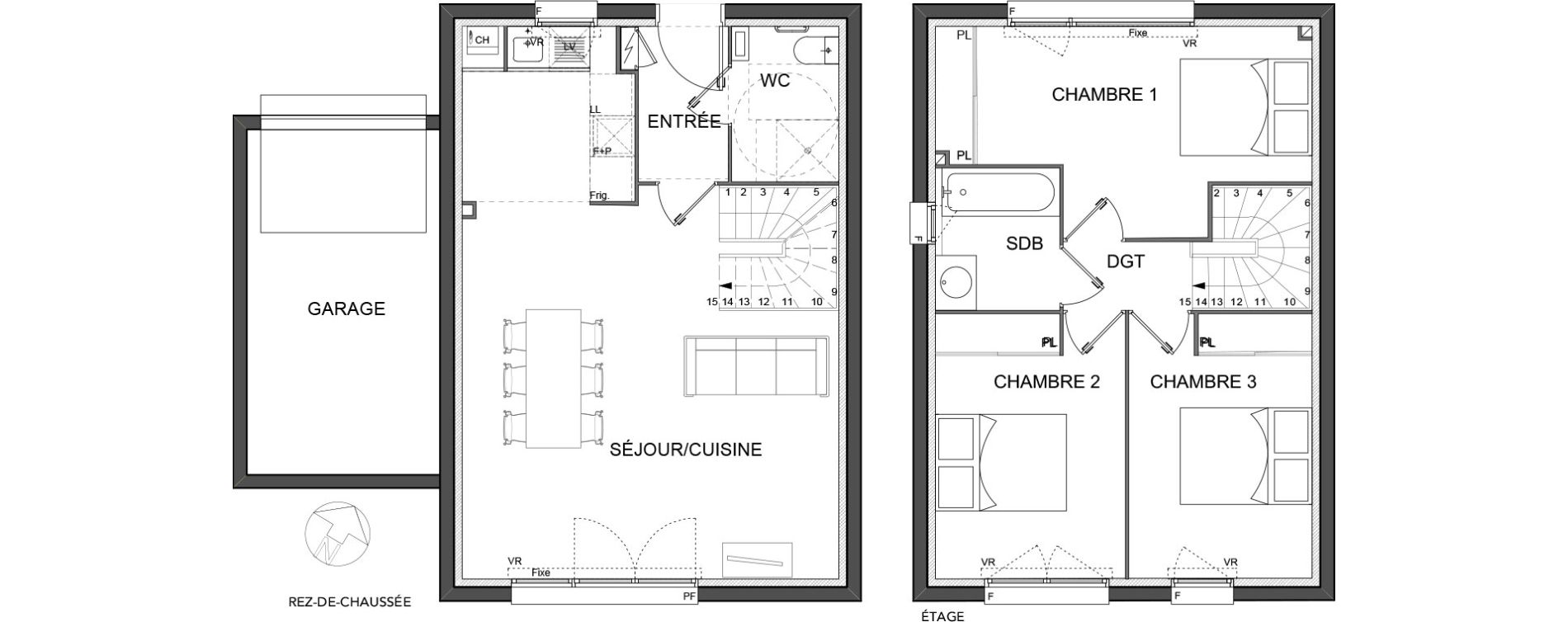 Maison T4 de 80,10 m2 &agrave; Daux Centre