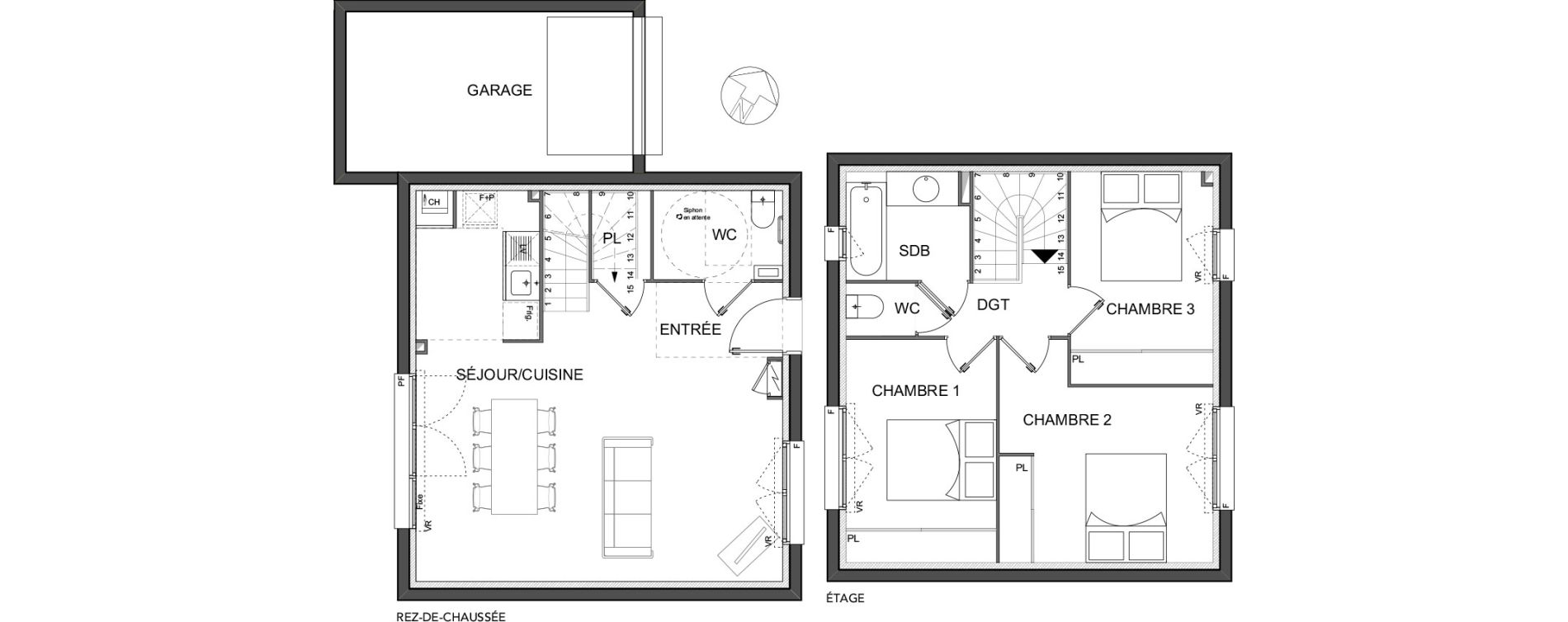 Maison T4 de 80,00 m2 &agrave; Daux Centre
