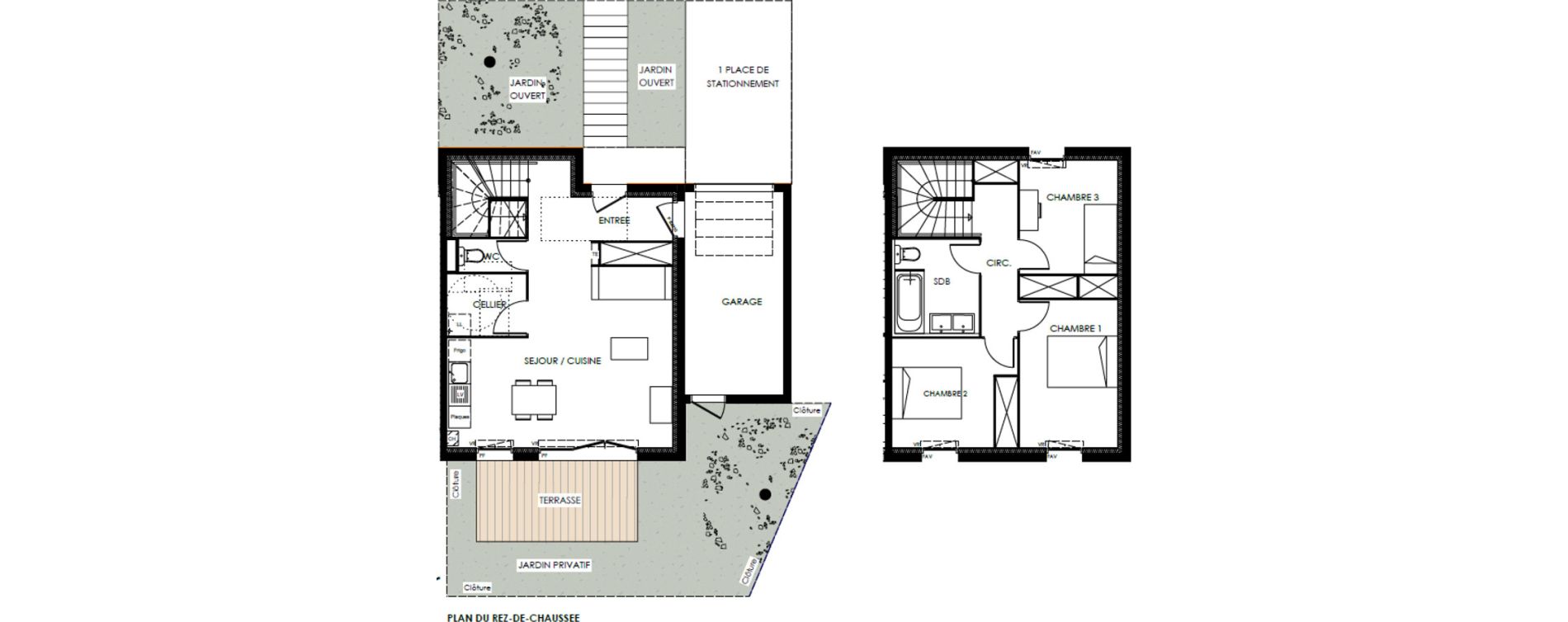 Duplex T4 de 83,06 m2 &agrave; Eaunes Centre