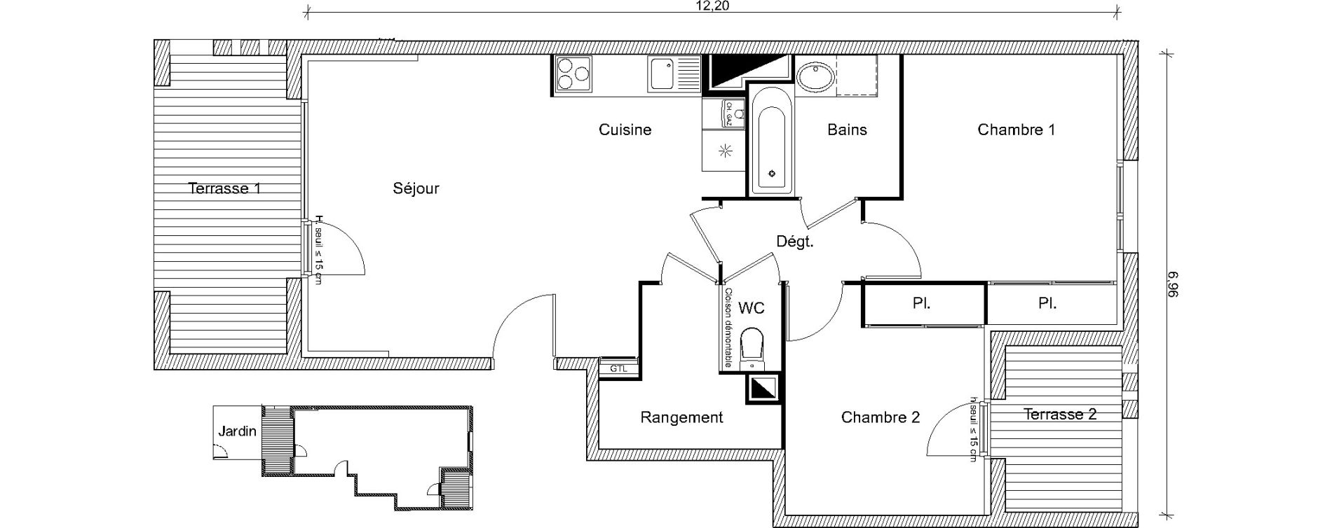 Appartement T3 de 63,06 m2 &agrave; Eaunes Centre