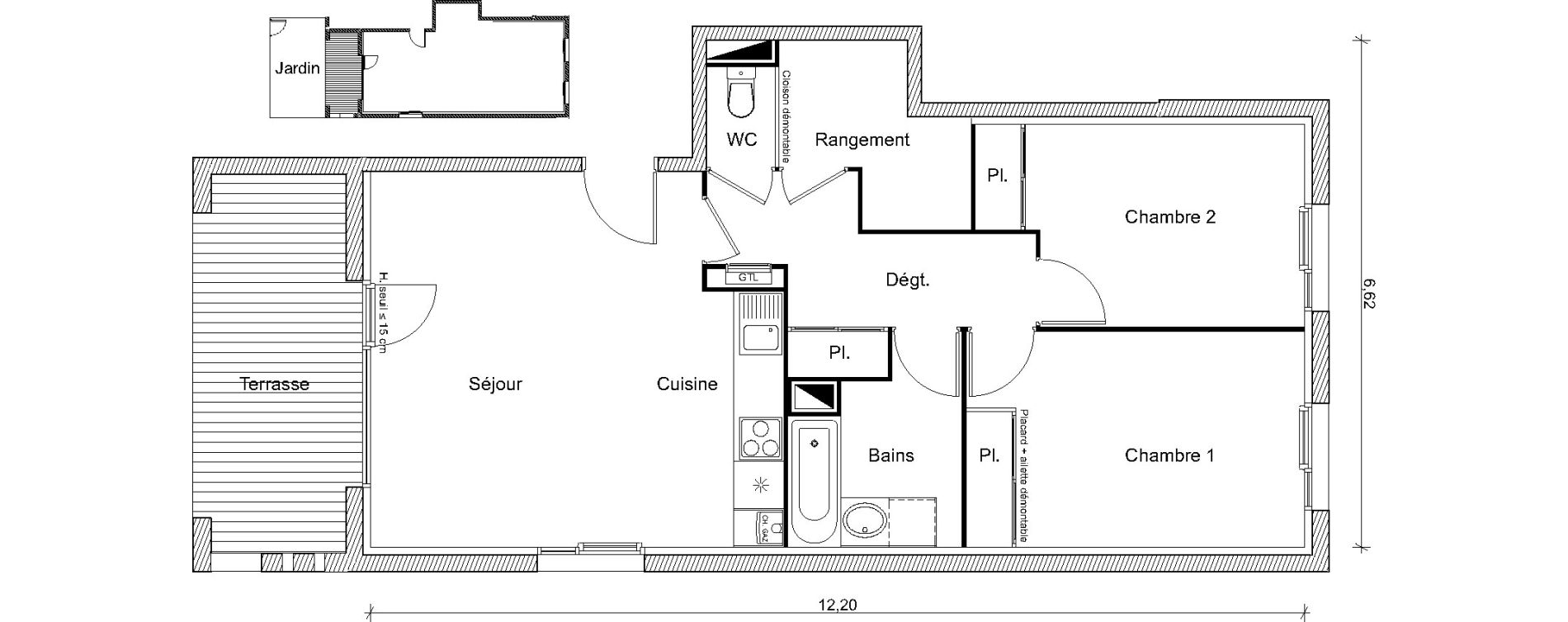 Appartement T3 de 65,15 m2 &agrave; Eaunes Centre