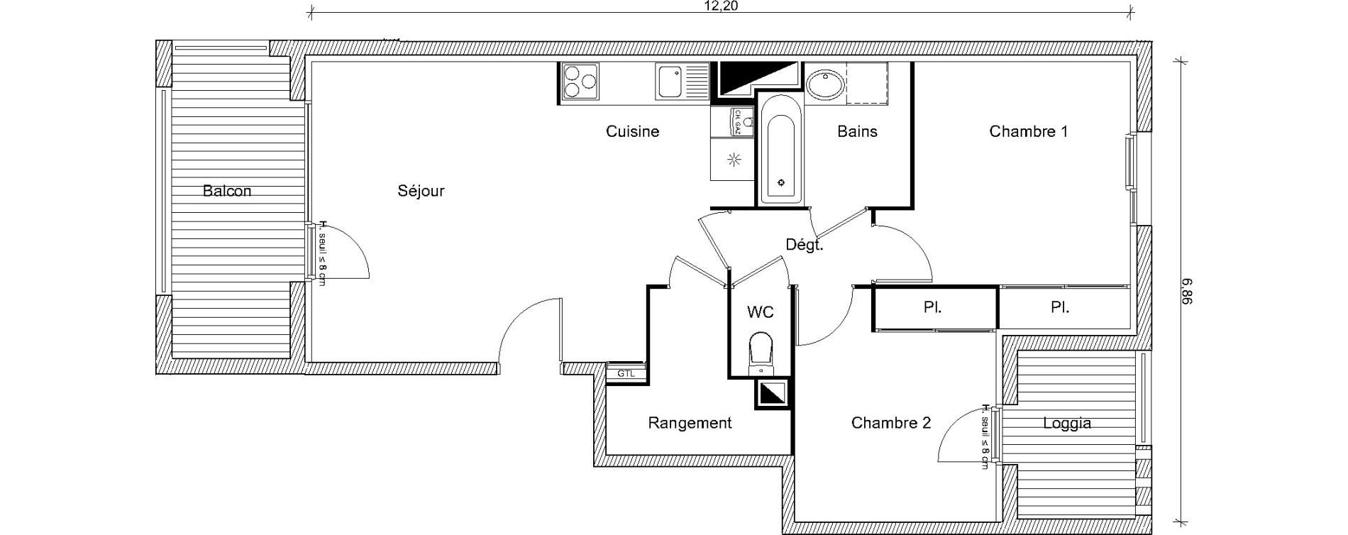 Appartement T3 de 62,25 m2 &agrave; Eaunes Centre