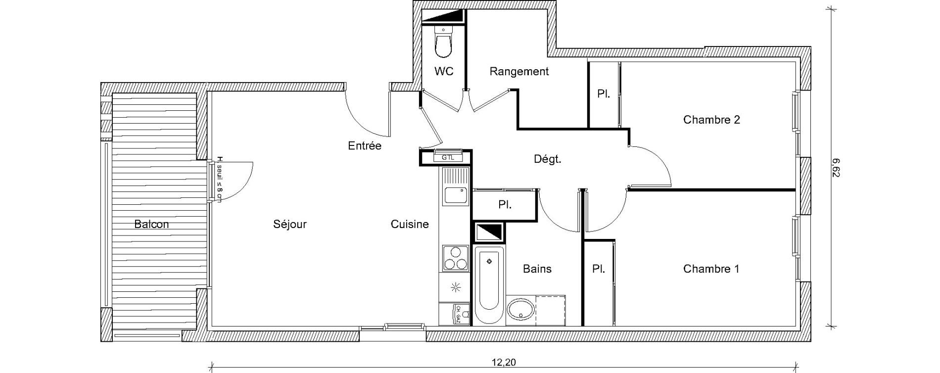 Appartement T3 de 65,15 m2 &agrave; Eaunes Centre