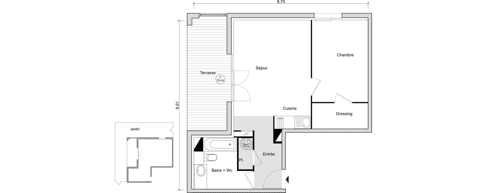 Appartement T2 de 47,77 m2 &agrave; Eaunes Centre