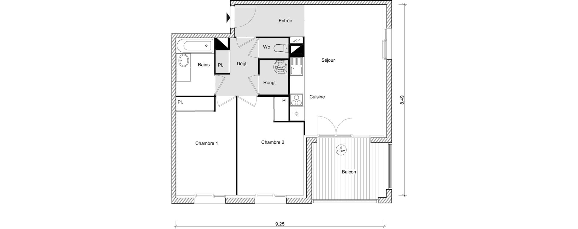 Appartement T3 de 62,57 m2 &agrave; Eaunes Centre