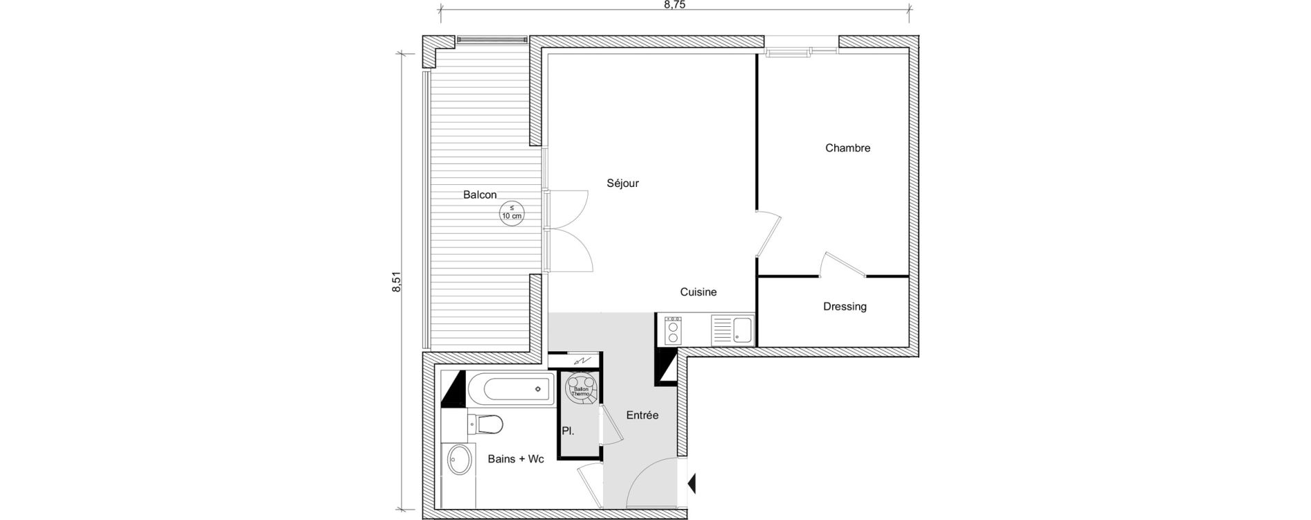 Appartement T2 de 47,77 m2 &agrave; Eaunes Centre