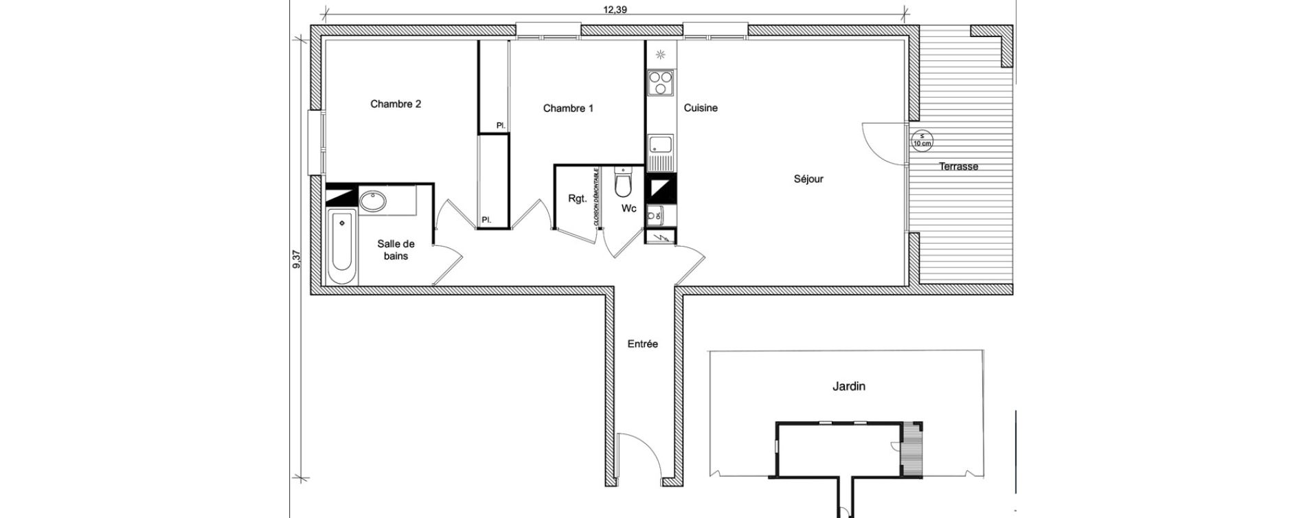 Appartement T3 de 68,28 m2 &agrave; Eaunes Centre