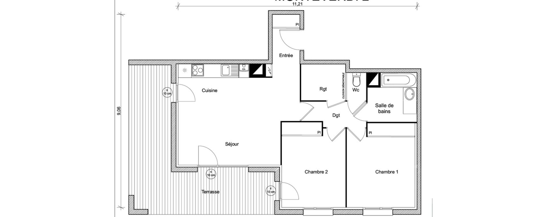 Appartement T3 de 64,57 m2 &agrave; Eaunes Centre