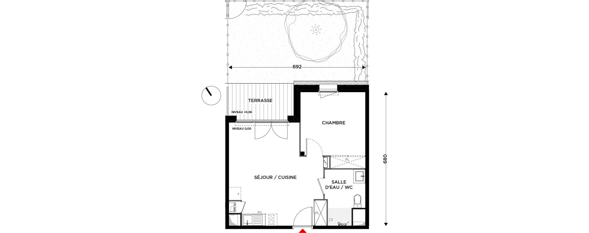 Appartement T2 de 39,71 m2 &agrave; Eaunes Centre