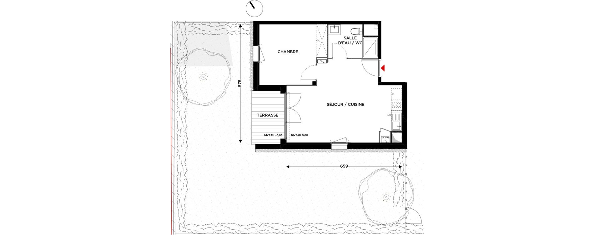 Appartement T2 de 43,63 m2 &agrave; Eaunes Centre
