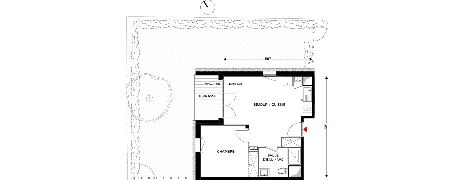Appartement T2 de 41,28 m2 &agrave; Eaunes Centre