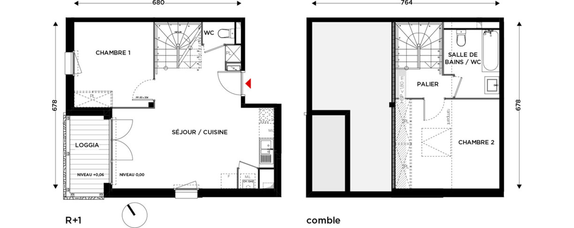 Appartement T3 de 63,09 m2 &agrave; Eaunes Centre