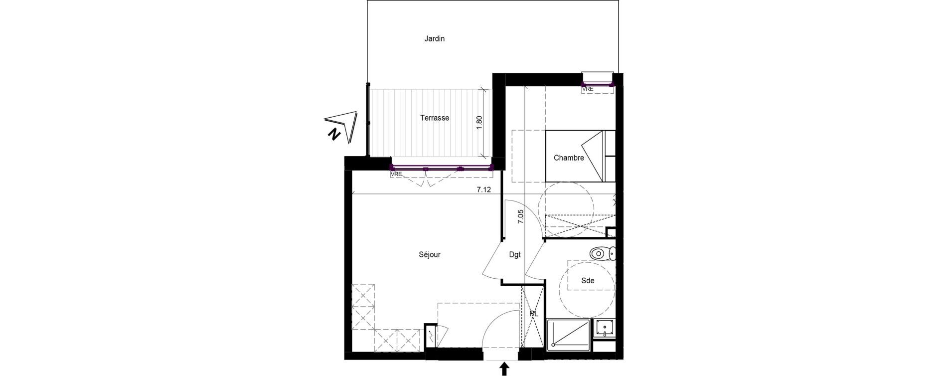 Appartement T2 de 40,34 m2 &agrave; Escalquens Centre