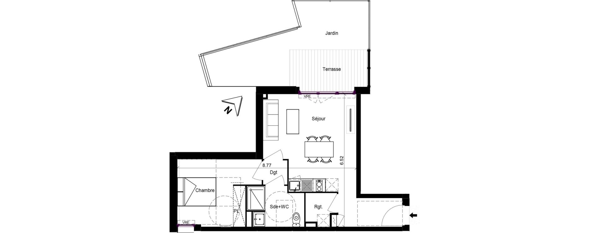 Appartement T2 de 45,40 m2 &agrave; Escalquens Centre