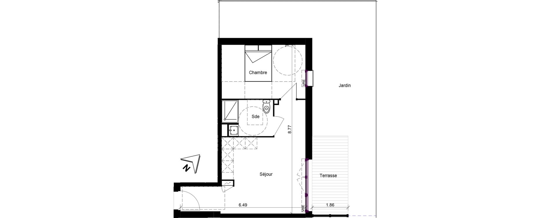 Appartement T2 de 40,34 m2 &agrave; Escalquens Centre