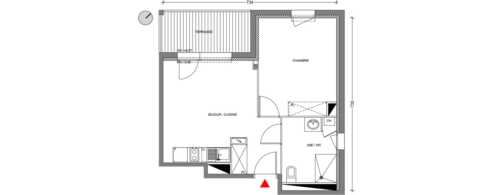 Appartement T2 de 39,78 m2 &agrave; Escalquens Centre