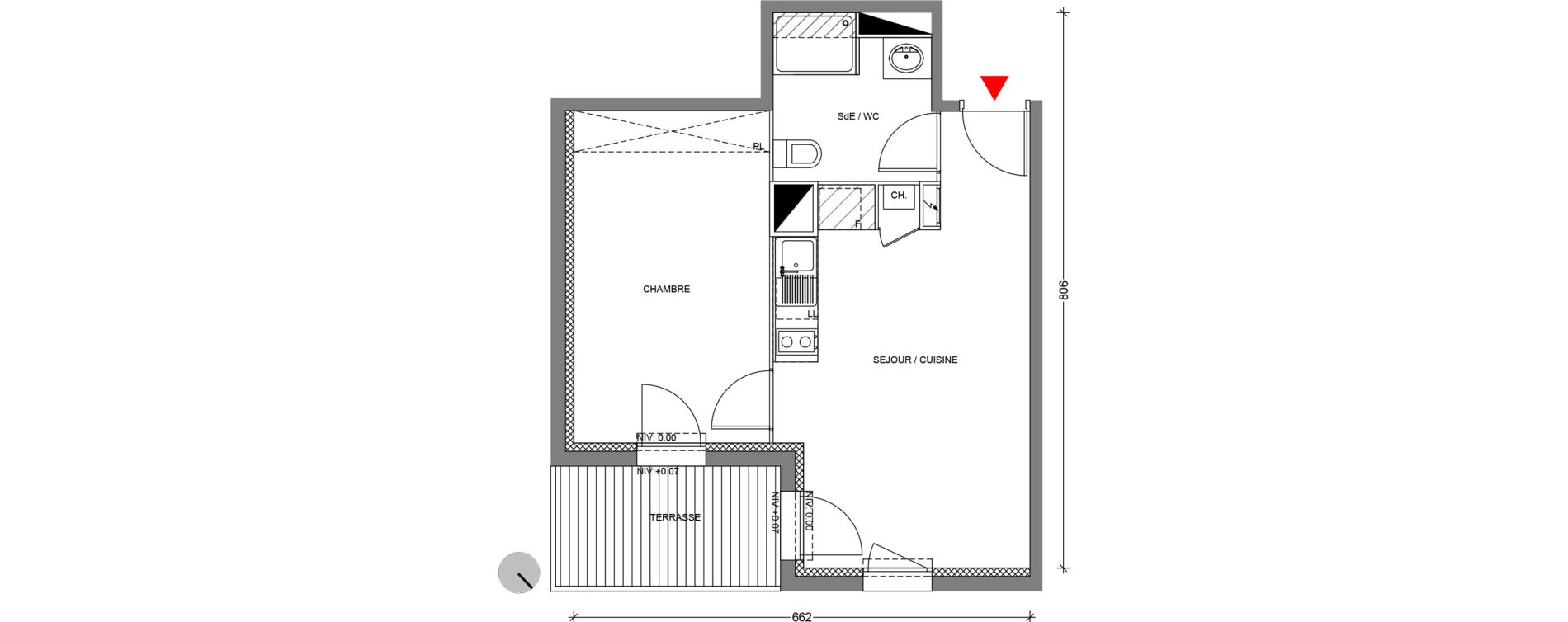Appartement T2 de 39,59 m2 &agrave; Escalquens Centre