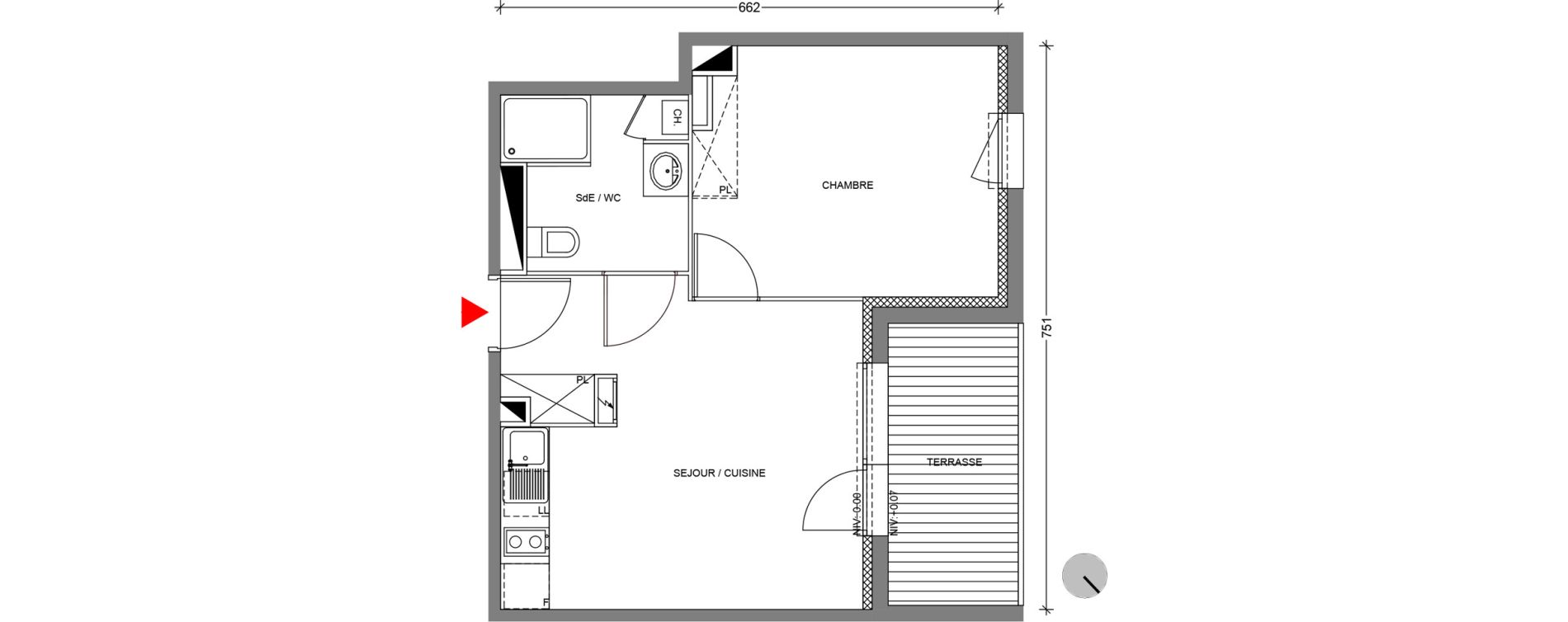 Appartement T2 de 38,80 m2 &agrave; Escalquens Centre
