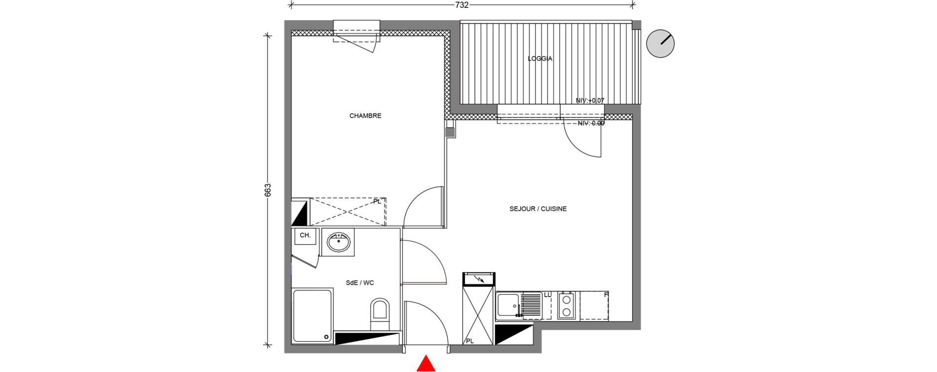 Appartement T2 de 38,32 m2 &agrave; Escalquens Centre