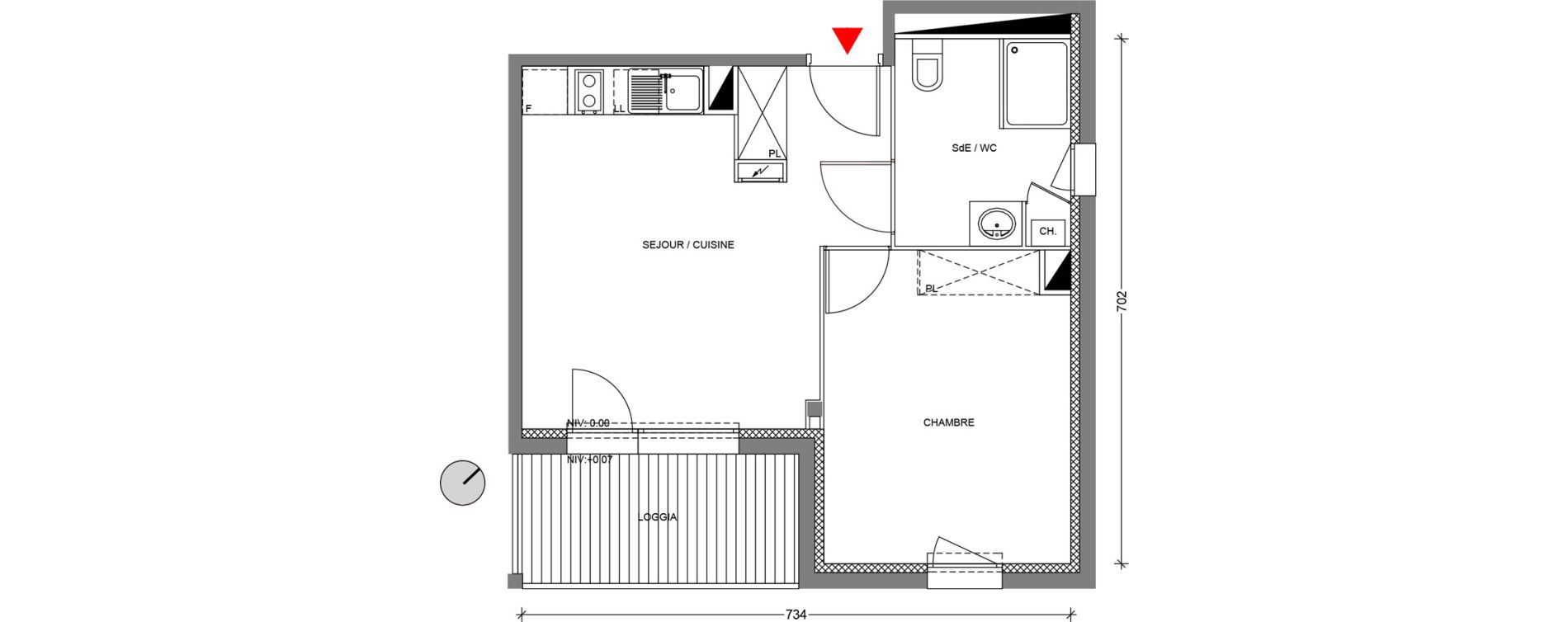 Appartement T2 de 41,11 m2 &agrave; Escalquens Centre