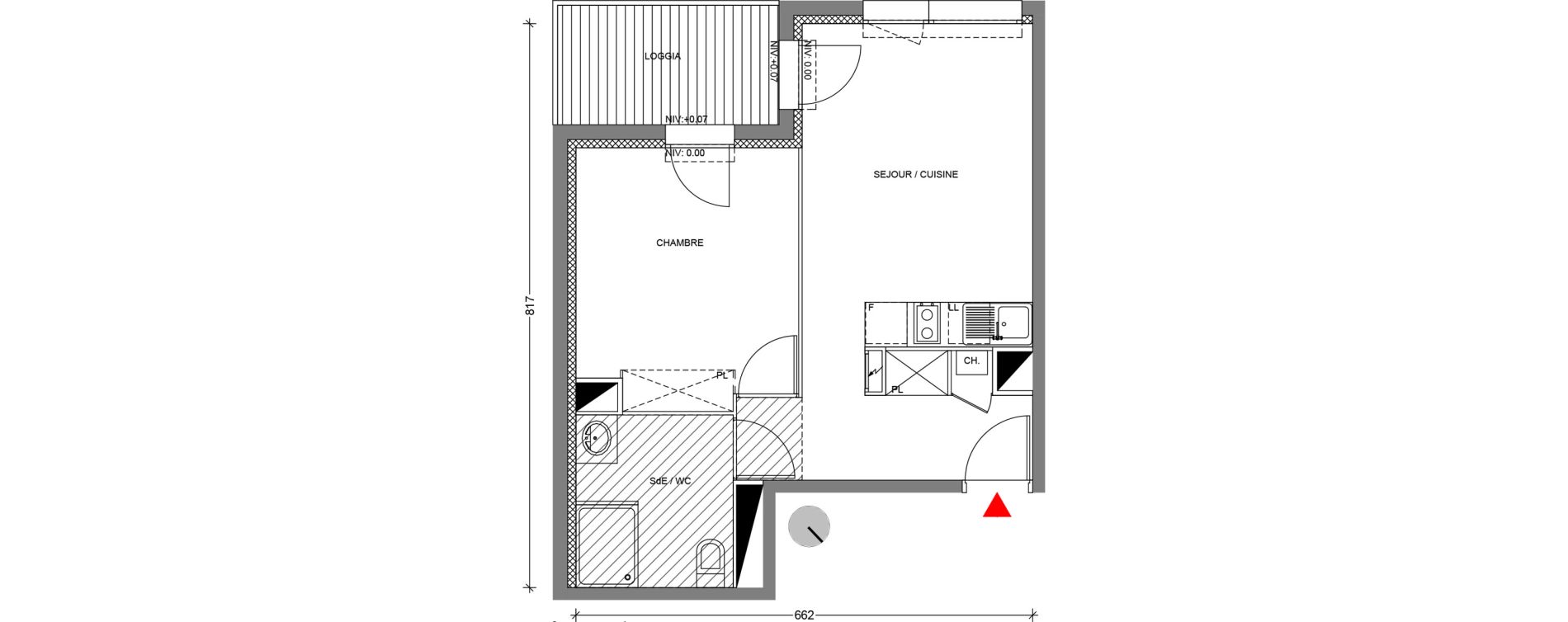 Appartement T2 de 39,97 m2 &agrave; Escalquens Centre