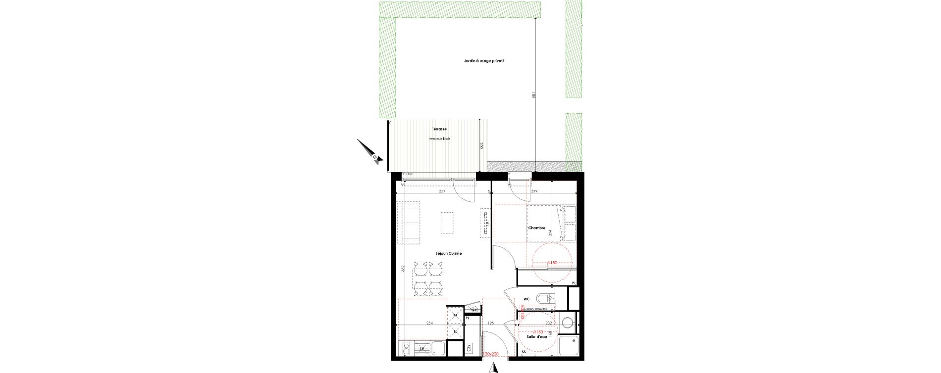 Appartement T2 de 43,34 m2 &agrave; Escalquens Centre