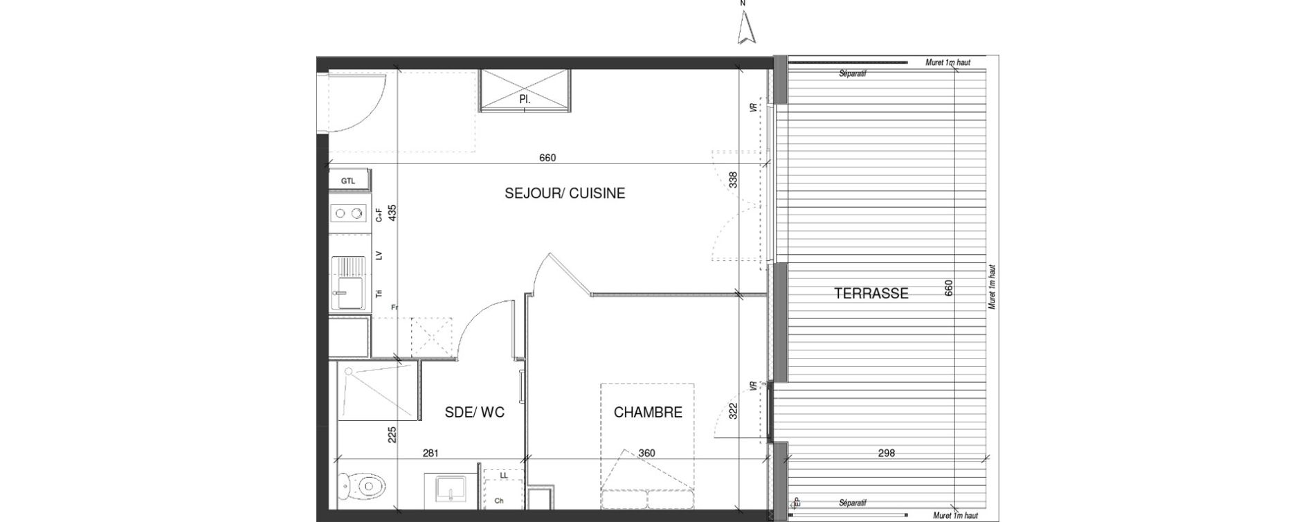 Appartement T2 de 42,15 m2 &agrave; Escalquens Centre