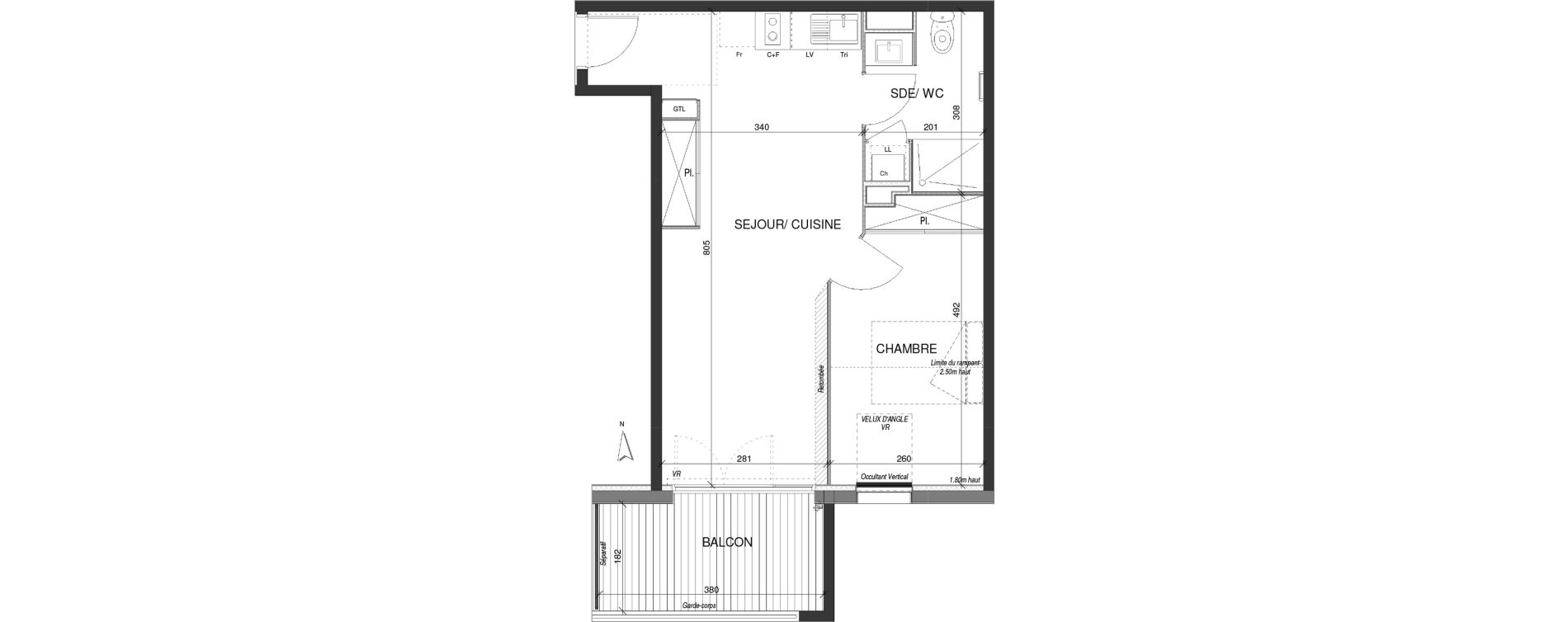 Appartement T2 de 44,15 m2 &agrave; Escalquens Centre
