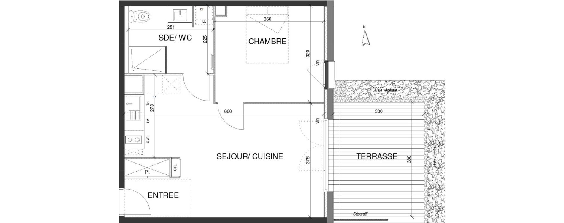 Appartement T2 de 44,55 m2 &agrave; Escalquens Centre