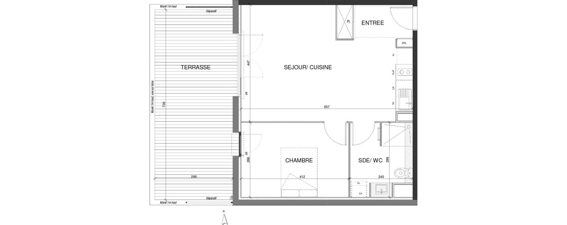 Appartement T2 de 46,95 m2 &agrave; Escalquens Centre