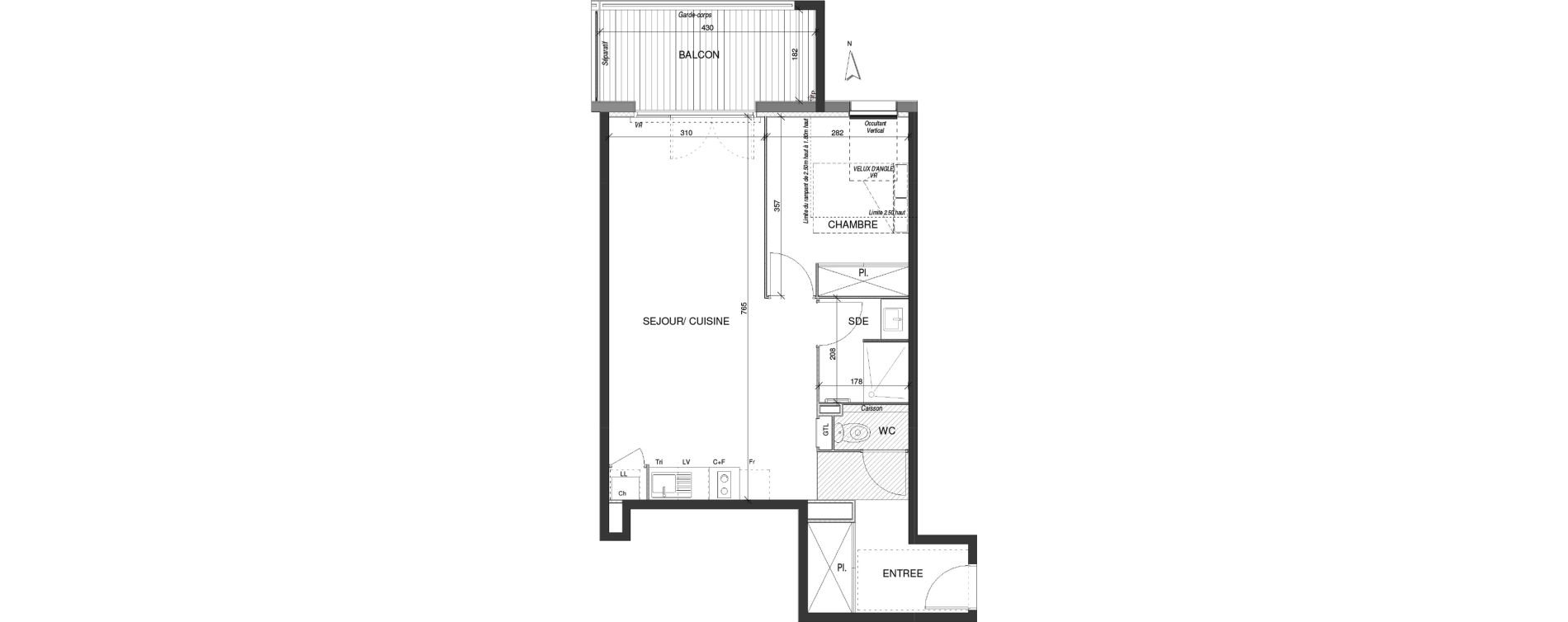 Appartement T2 de 50,30 m2 &agrave; Escalquens Centre