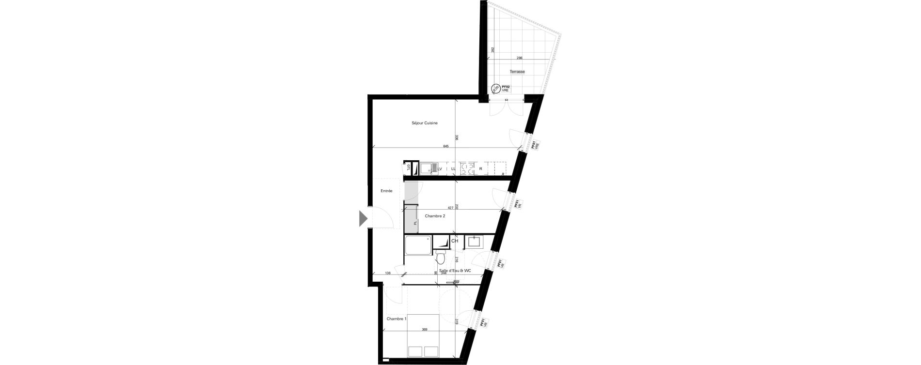 Appartement T3 de 57,15 m2 &agrave; Fenouillet Centre
