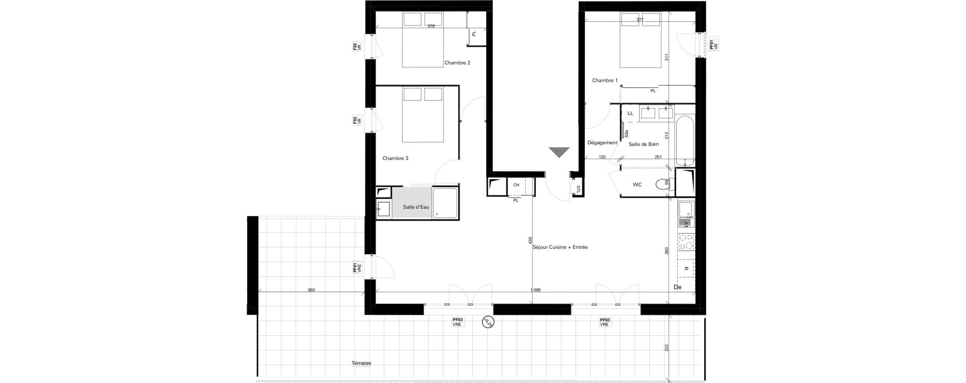 Appartement T4 de 85,73 m2 &agrave; Fenouillet Centre