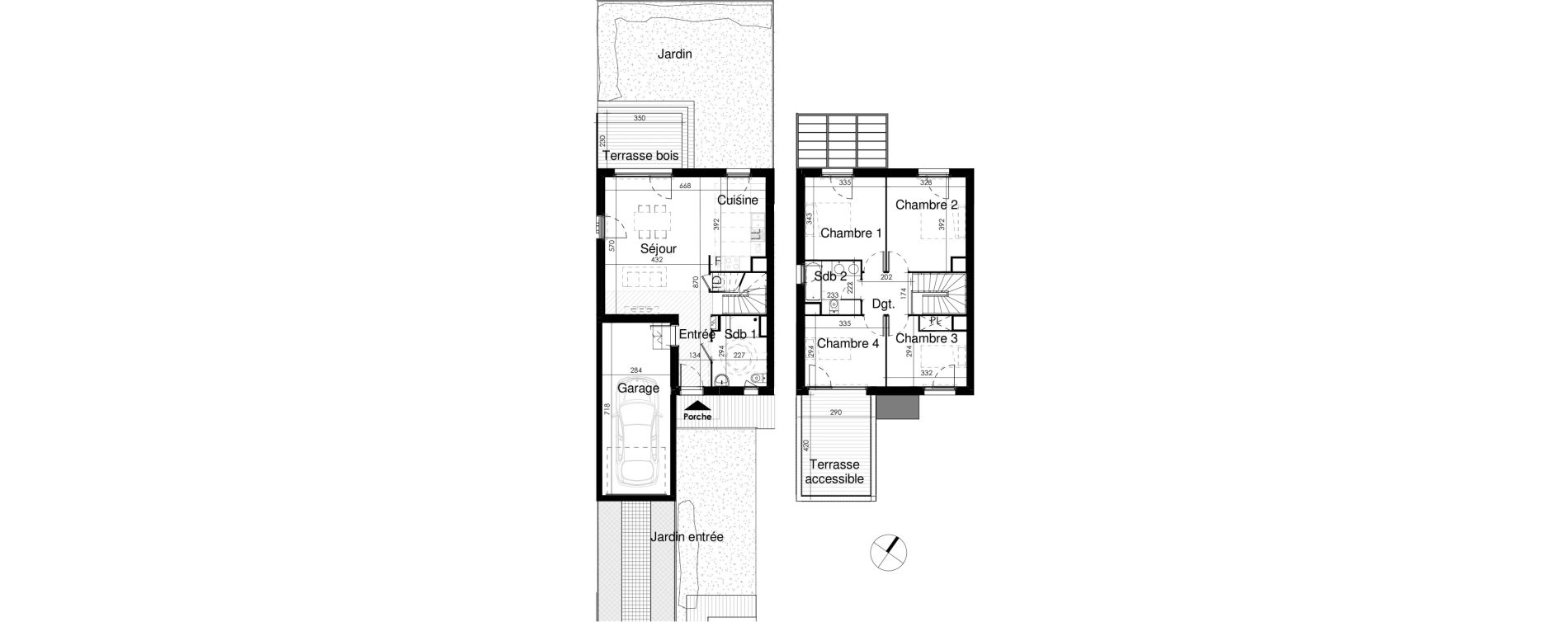 Maison T5 de 97,25 m2 &agrave; Fenouillet Centre