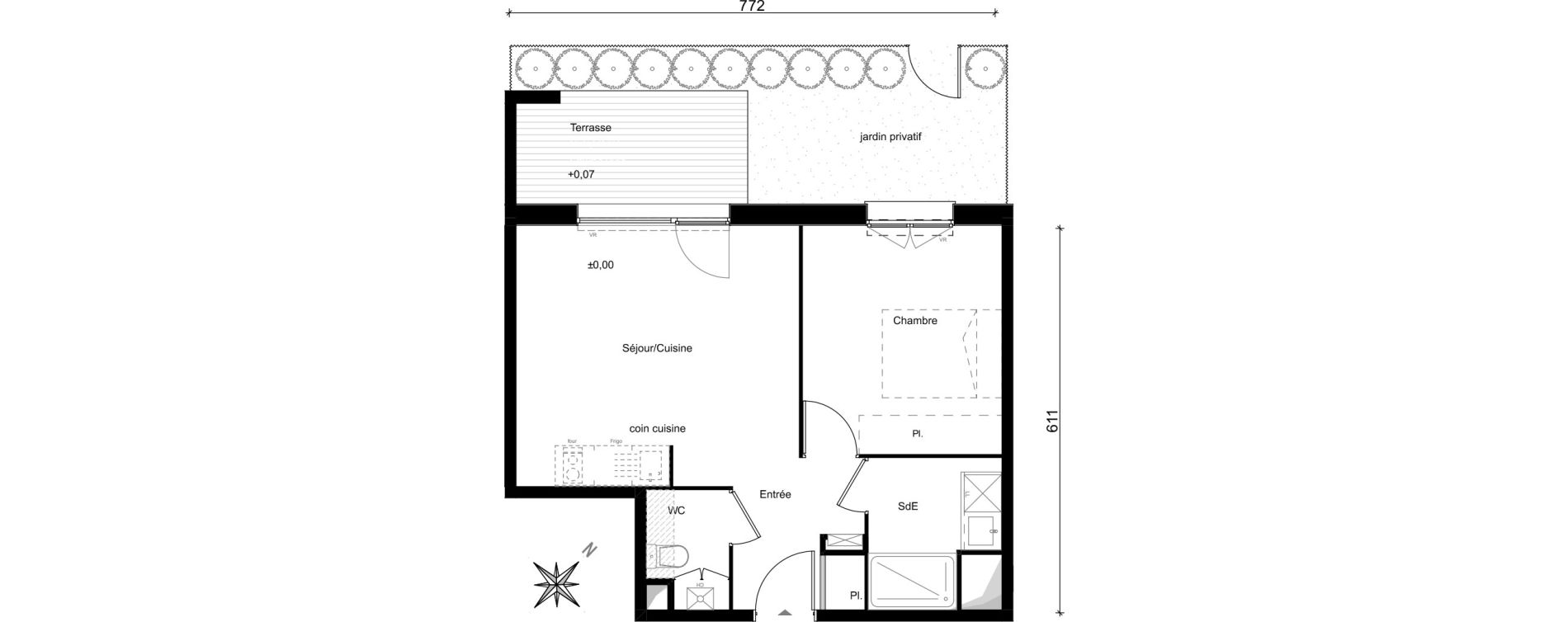 Appartement T2 de 41,32 m2 &agrave; Fenouillet Le bocage