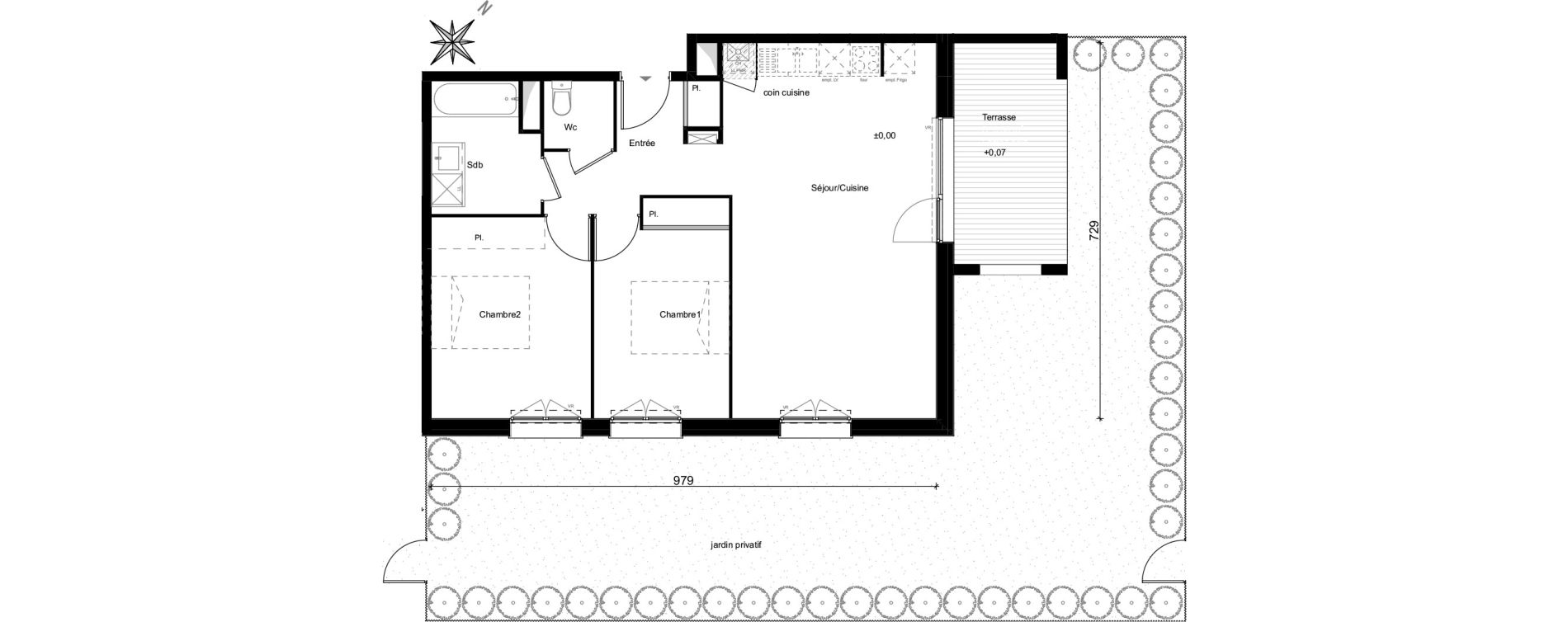 Appartement T3 de 65,42 m2 &agrave; Fenouillet Le bocage