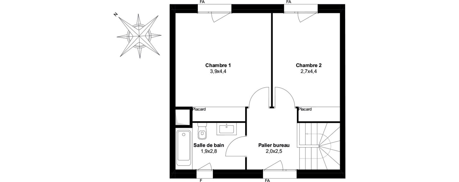 Maison T3 de 76,11 m2 &agrave; Fenouillet Le bocage