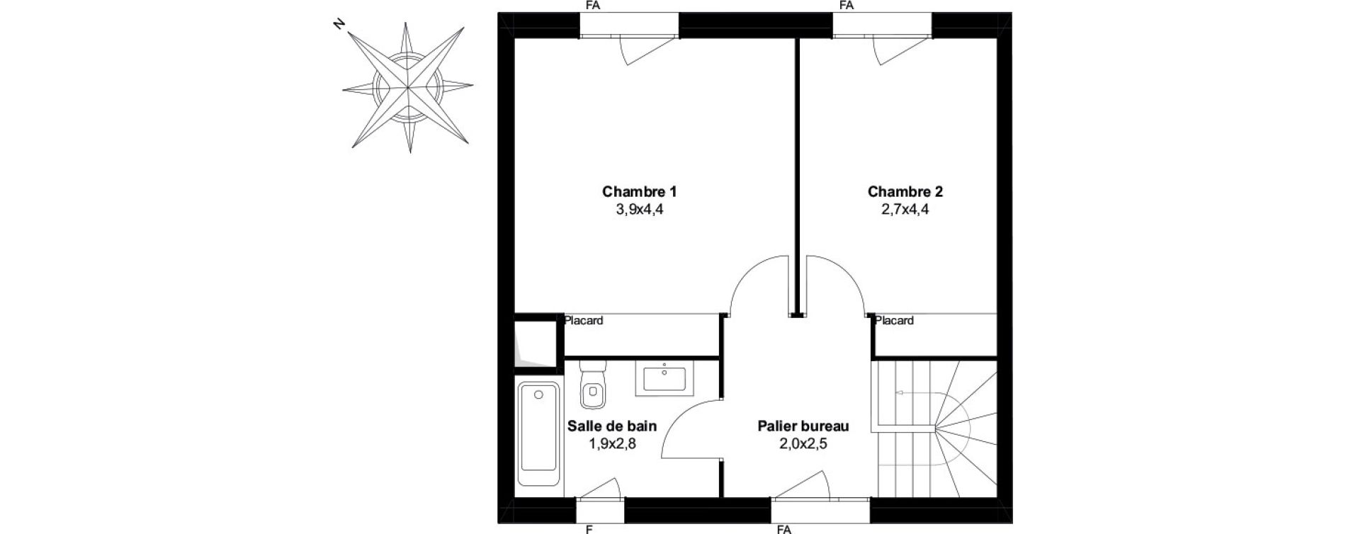 Maison T3 de 76,11 m2 &agrave; Fenouillet Le bocage