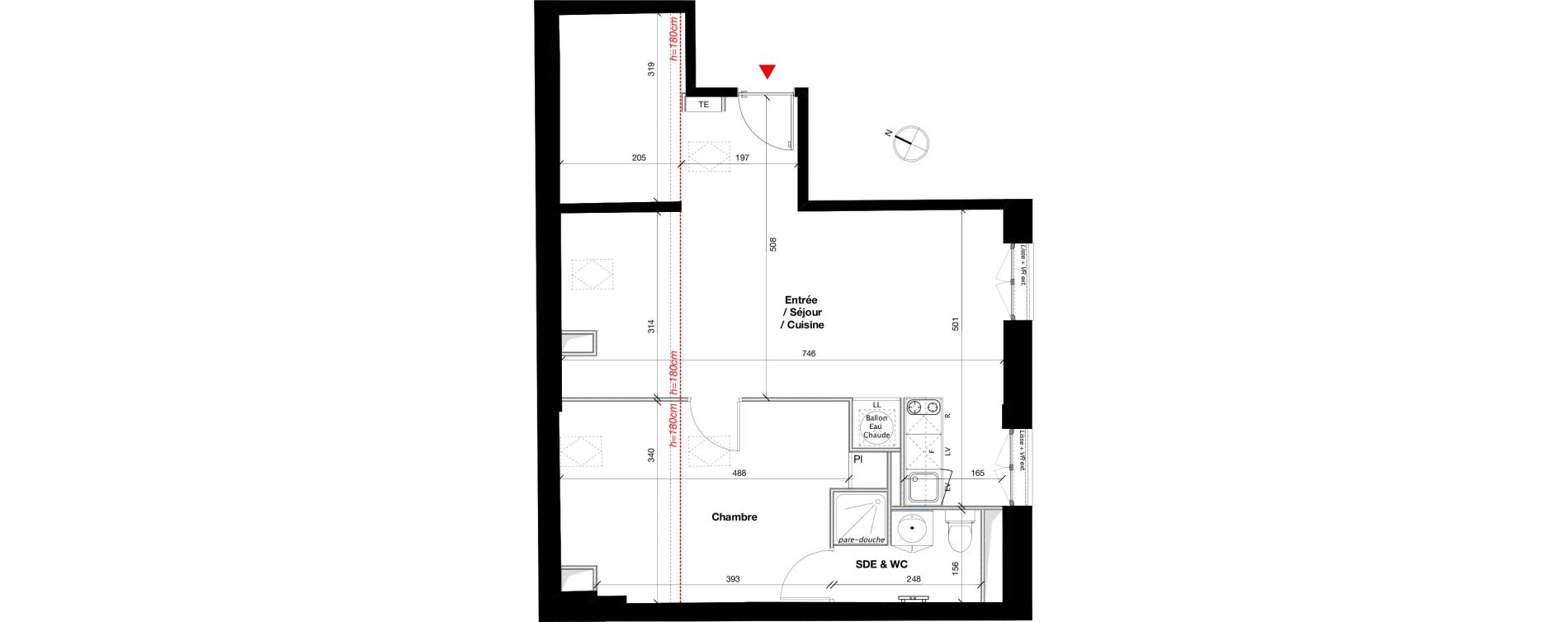 Appartement T2 de 38,16 m2 &agrave; Fonbeauzard Centre