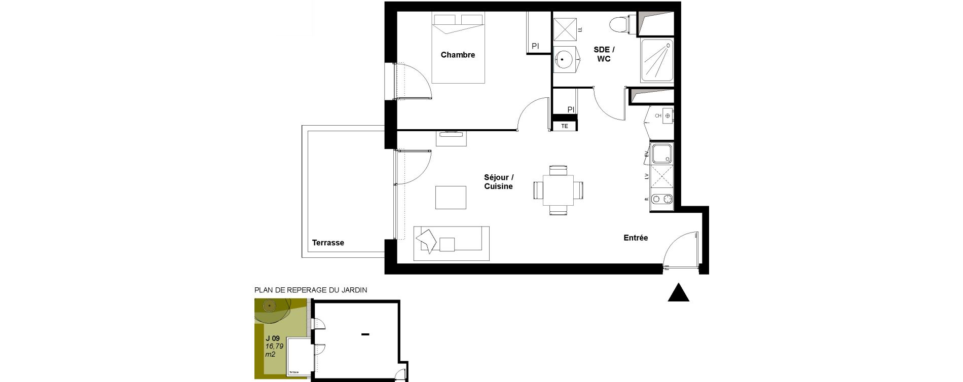 Appartement T2 de 47,92 m2 &agrave; Fonbeauzard Centre