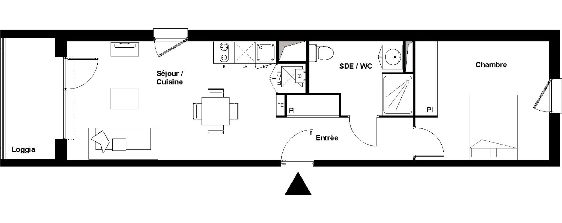 Appartement T2 de 46,82 m2 &agrave; Fonbeauzard Centre