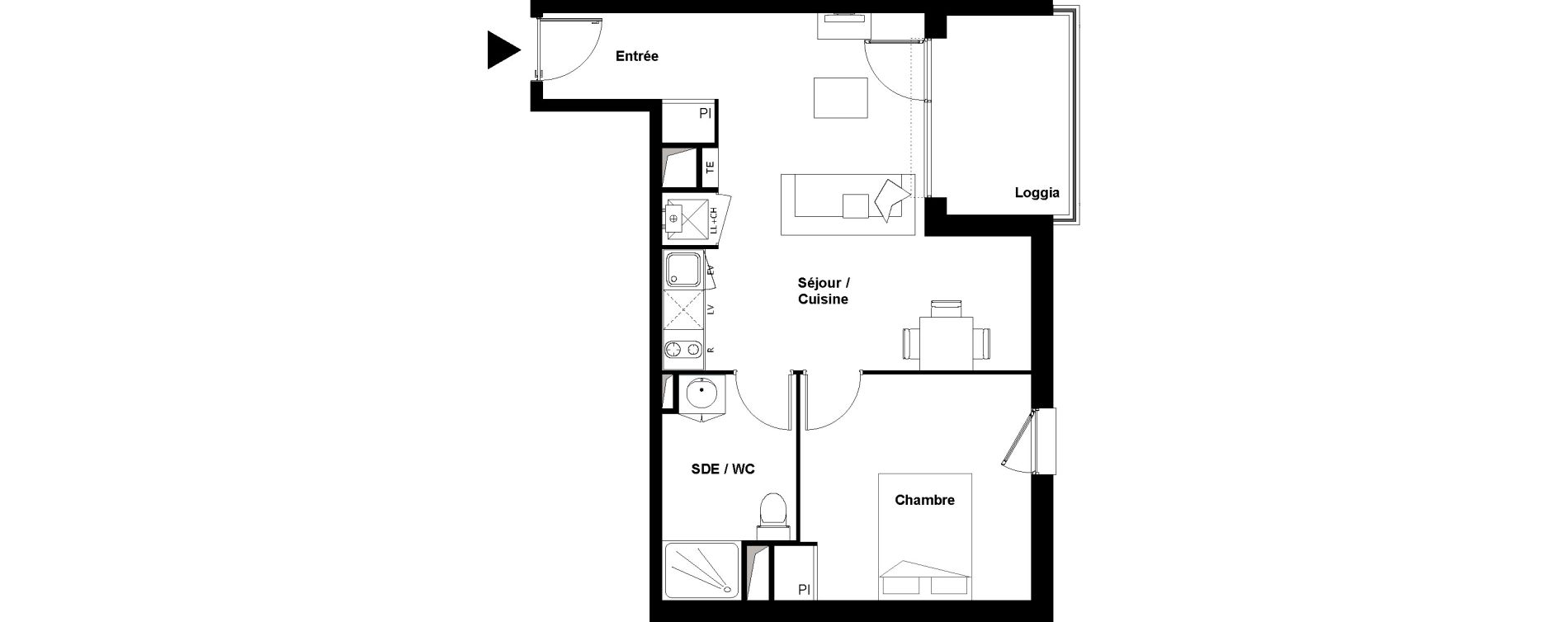 Appartement T2 de 44,37 m2 &agrave; Fonbeauzard Centre