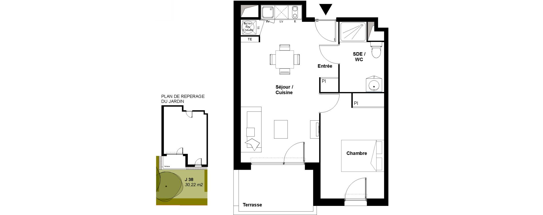 Appartement T2 de 44,15 m2 &agrave; Fonbeauzard Centre
