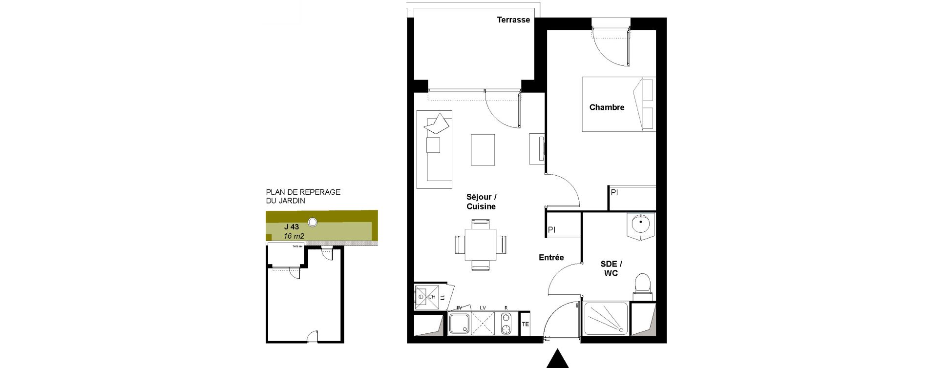 Appartement T2 de 41,47 m2 &agrave; Fonbeauzard Centre