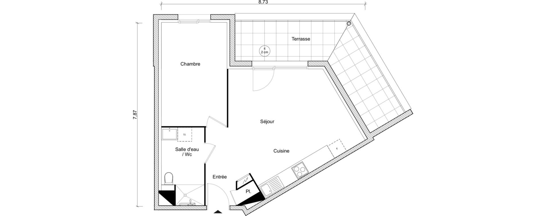 Appartement T2 de 45,71 m2 &agrave; Fonbeauzard Centre