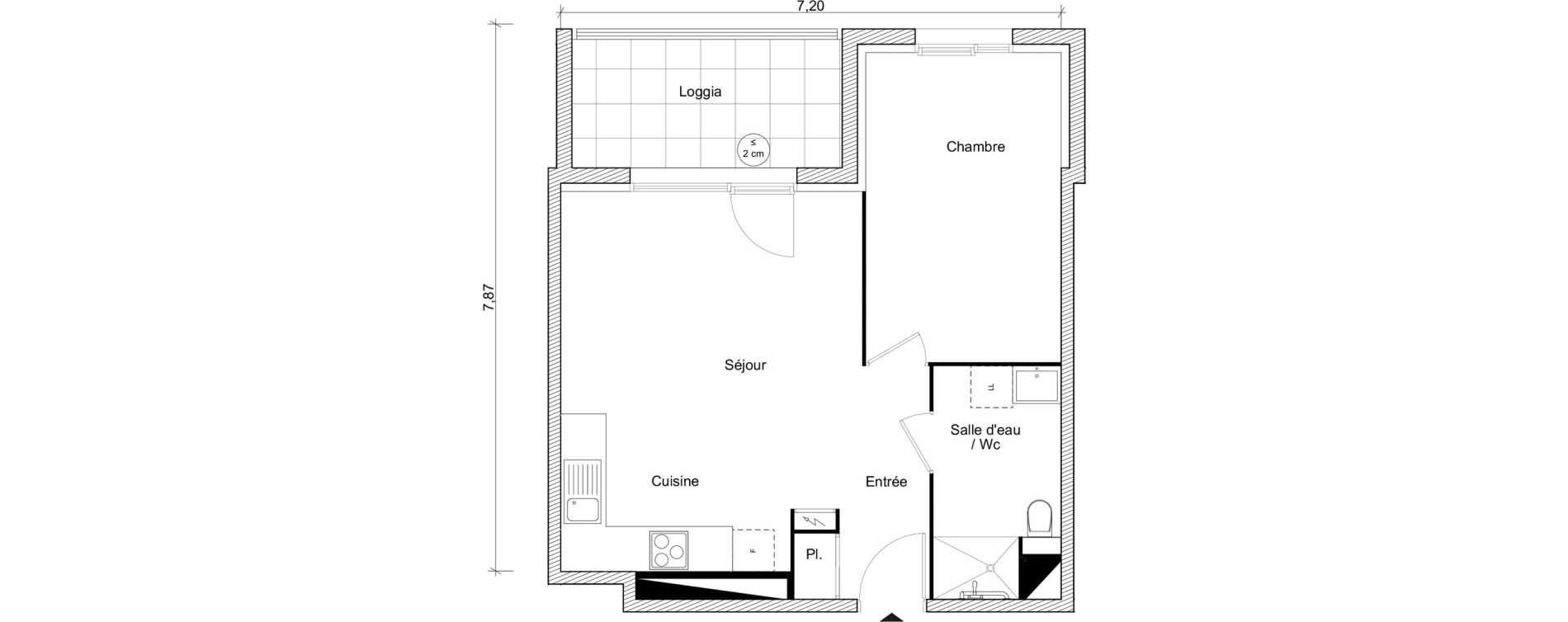 Appartement T2 de 45,21 m2 &agrave; Fonbeauzard Centre