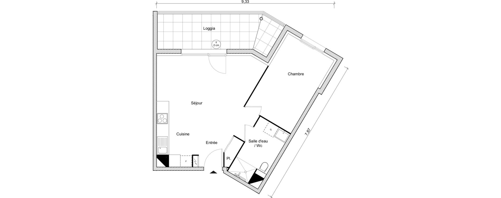 Appartement T2 de 46,35 m2 &agrave; Fonbeauzard Centre