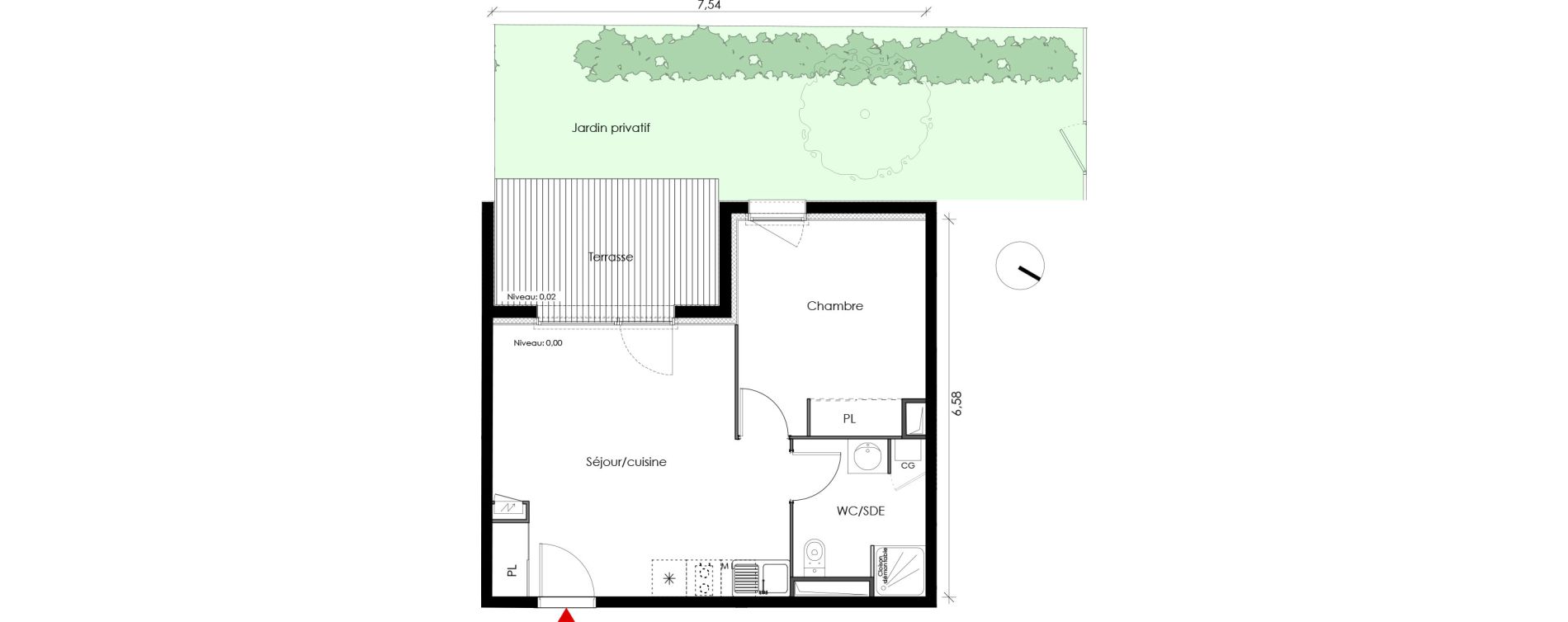 Appartement T2 de 40,34 m2 &agrave; Fonbeauzard Centre